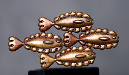 Bearded fish pen sculpture